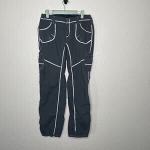 kuhl gray and white cargo roll tab leg hiking outdoor pants women's size 10